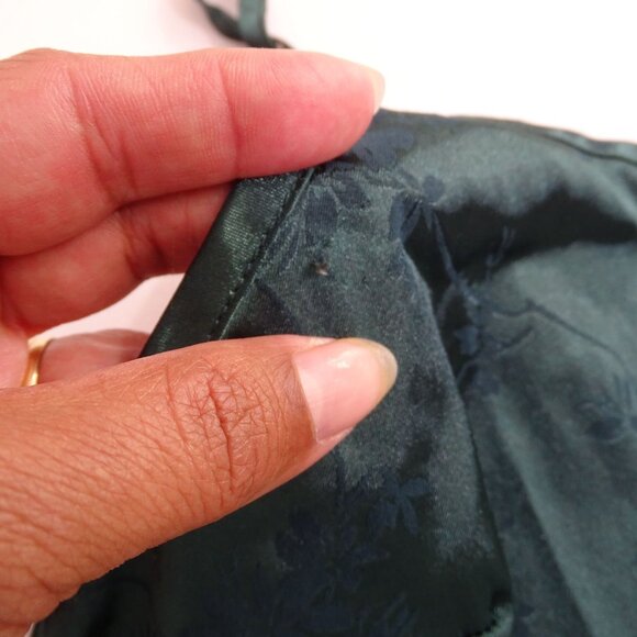 Shein Green Floral Pattern Crop Cami Tank Top Women Size S Adjust Straps FLAW - Picture 10 of 12